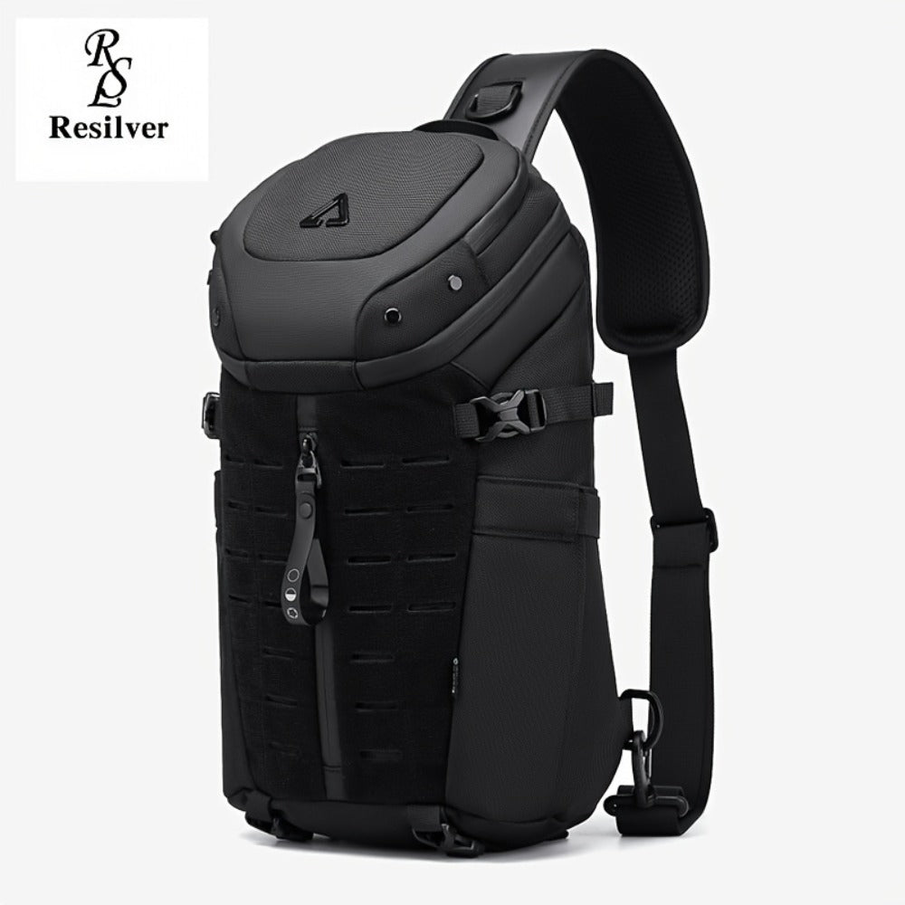 [Stylish Crossbody Bag] Resilver Men's Large Capacity Chest Bag, a Stylish Crossbody Bag Designed for Short Trips, Perfect for Men As a Fashionable Sling Or Shoulder Bag