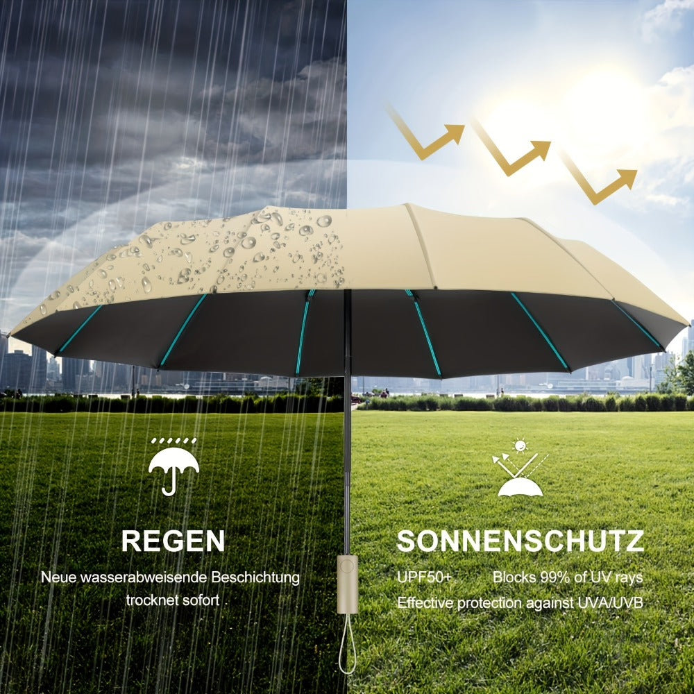 Super Strong Windproof Automatic Folding Men Umbrella, 72/80 Bone Reinforced, Large Rainproof Sun Umbrellas Women