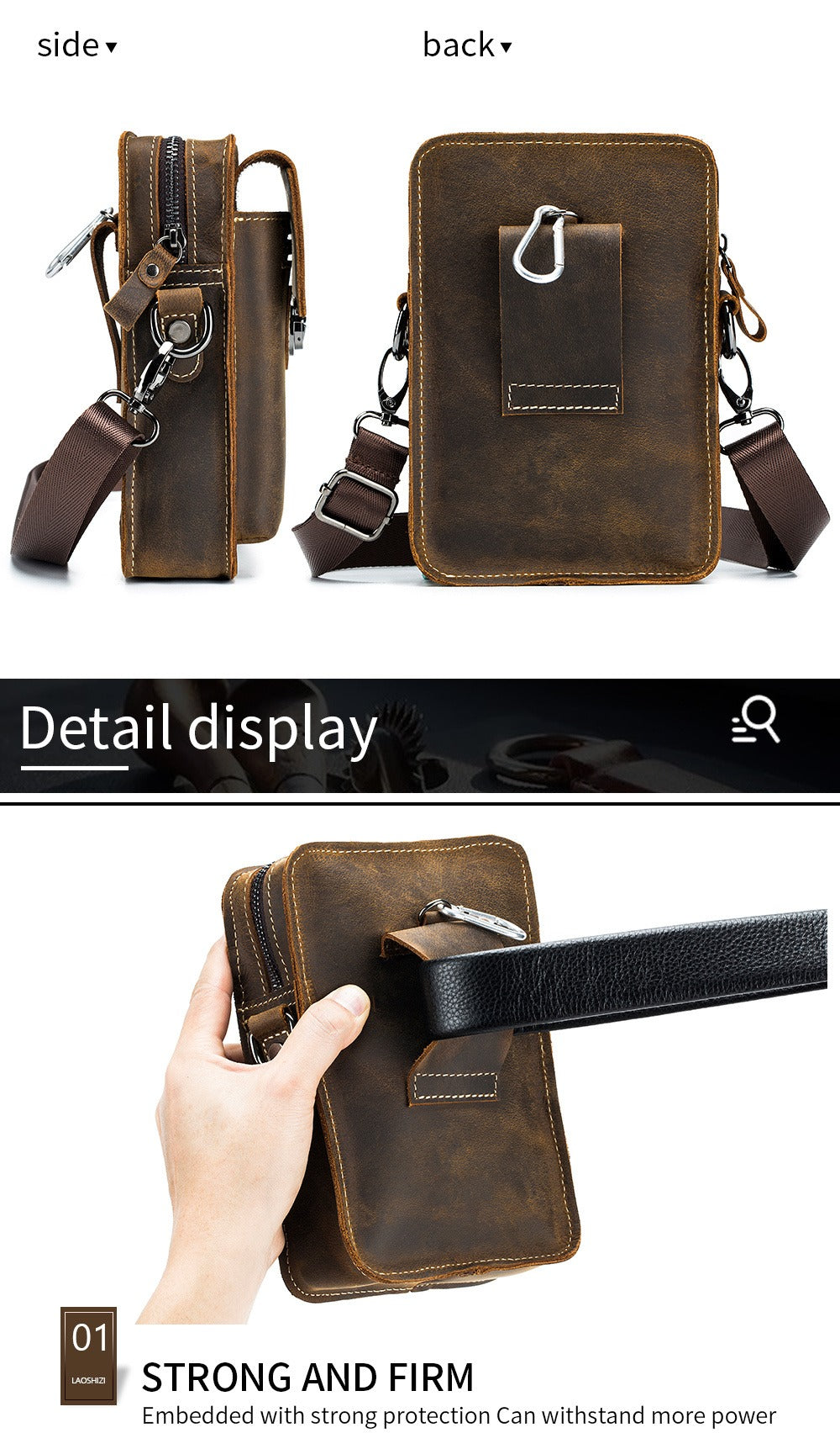 Authentic Leather Upper Layer Cowhide Vintage Crossbody Bag, Premium Waist Pouch, Long-Lasting And Crease-Resistant, Perfect for Gifting