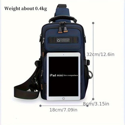Men's Retro Belt Bag with Multi-Pocket & Anime Striped Strap - Durable Waist Pack Suitable for Commuting, Cycling, Outdoor - Wear-Resistant Hands-Free Waist Bag ()