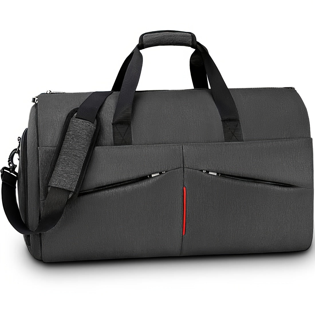 RAINSMORE Carry On Garment Bag Convertible Suit Travel Bag With Shoes Compartment Large Hanging Garment Duffel Bag Weekender Duffle Bag For Men Women, Black