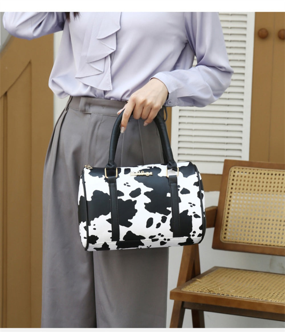 6pcs Set PU Fashion Cow Pattern Tote Bag Set, A Cost- Women'S Shoulder Bag, Crossbody Bag, And Wrinkle Resistant Handbag, Suitable As A Gift