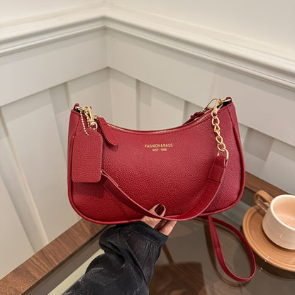 Casual Fashion Single Shoulder Crossbody Bag, Adjustable Shoulder Strap, Elegant Design Underarm Bag, Suitable for Casual, Commuting, And Daily Use, Perfect Gift for Women Returning to School, Party Handbag, Textured End