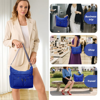 Nylon Crossbody Bag Set (2PCS) for Women and Men– Lightweight Waterproof Multi-Pocket Shoulder Bags, Lightweight Travel Purses, Casual Messenger Handbags for Daily Use, Work, Shopping, Outdoor