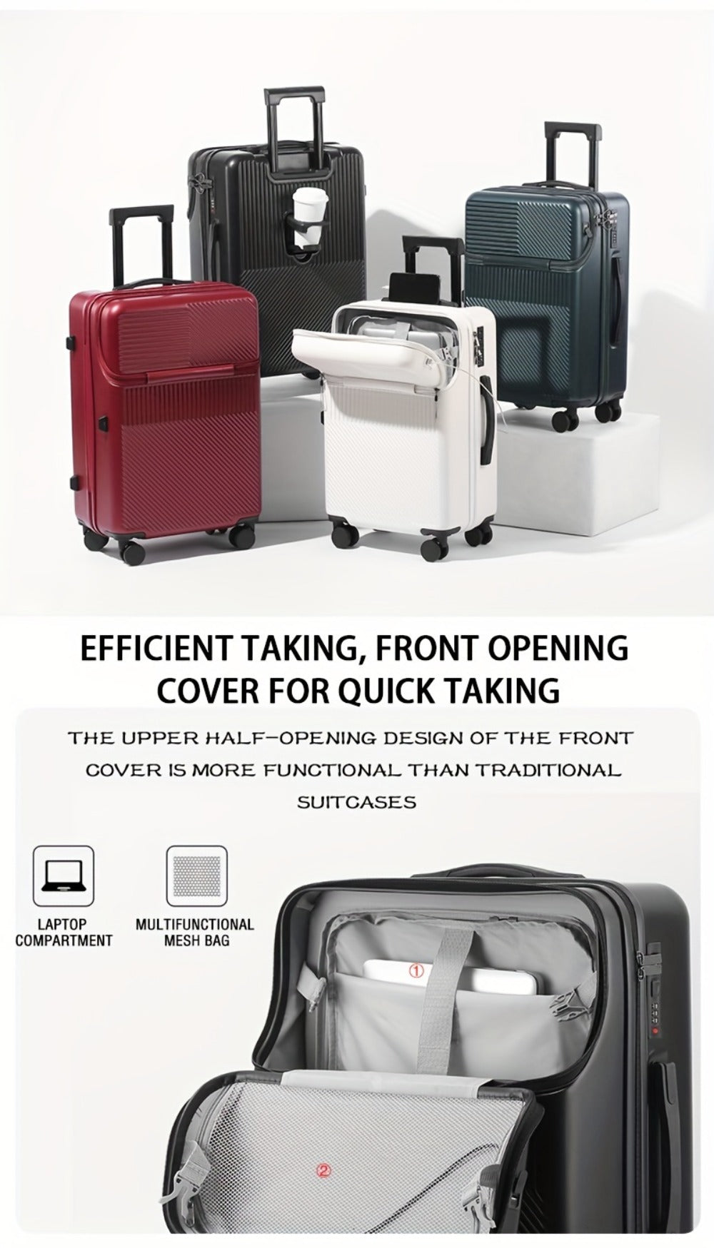 All-purpose Luggage Is A Must-have for Travel. 20-inch Luggage Is Available with USB