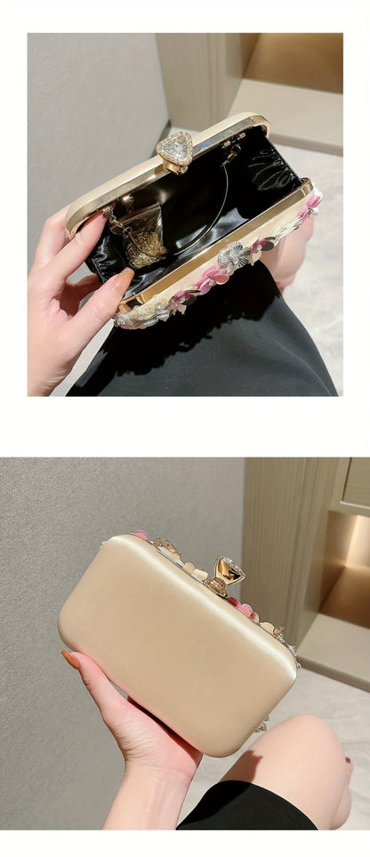 Flower bag single shoulder crossbody bag cheongsam bag fairy hand-held bag banquet bag bridesmaid bride small square bag