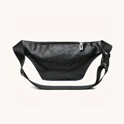 4 Color Men'S and Women'S Casual Waist Bag Faux Leather Waist Bag with Adjustable Strap, Suitable for Exercise, Running, Travel, Hiking, Fitness, Sports Large Capacity Phone Pouch