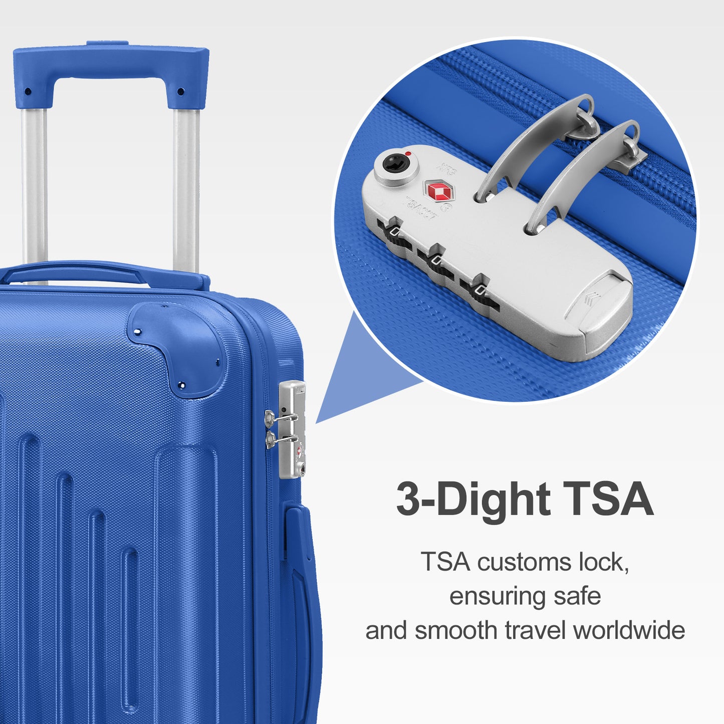 3 piece Luggage Set Wear-Resistance Hardshell Ligthwegt Spinner Wheels Suitcase Set with Tsa Lock, 3in1 Carry on luggage (20" 24" 28") for men and women