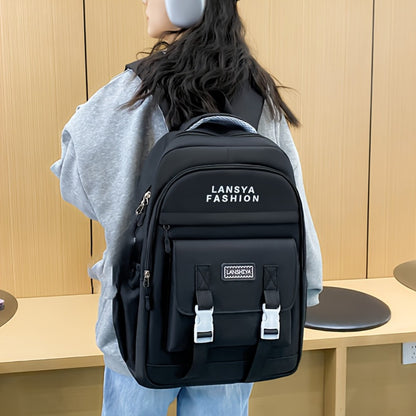 5pcs/Set Campus Fashionable Backpack Set for Men Women, Large Capacity Satchel Backpack And Tote Bag And Sling Bag And Pencil Pouch And Drawstring Small Bag, School Bag Set for Daily Commute, Ideal Gifts for Students