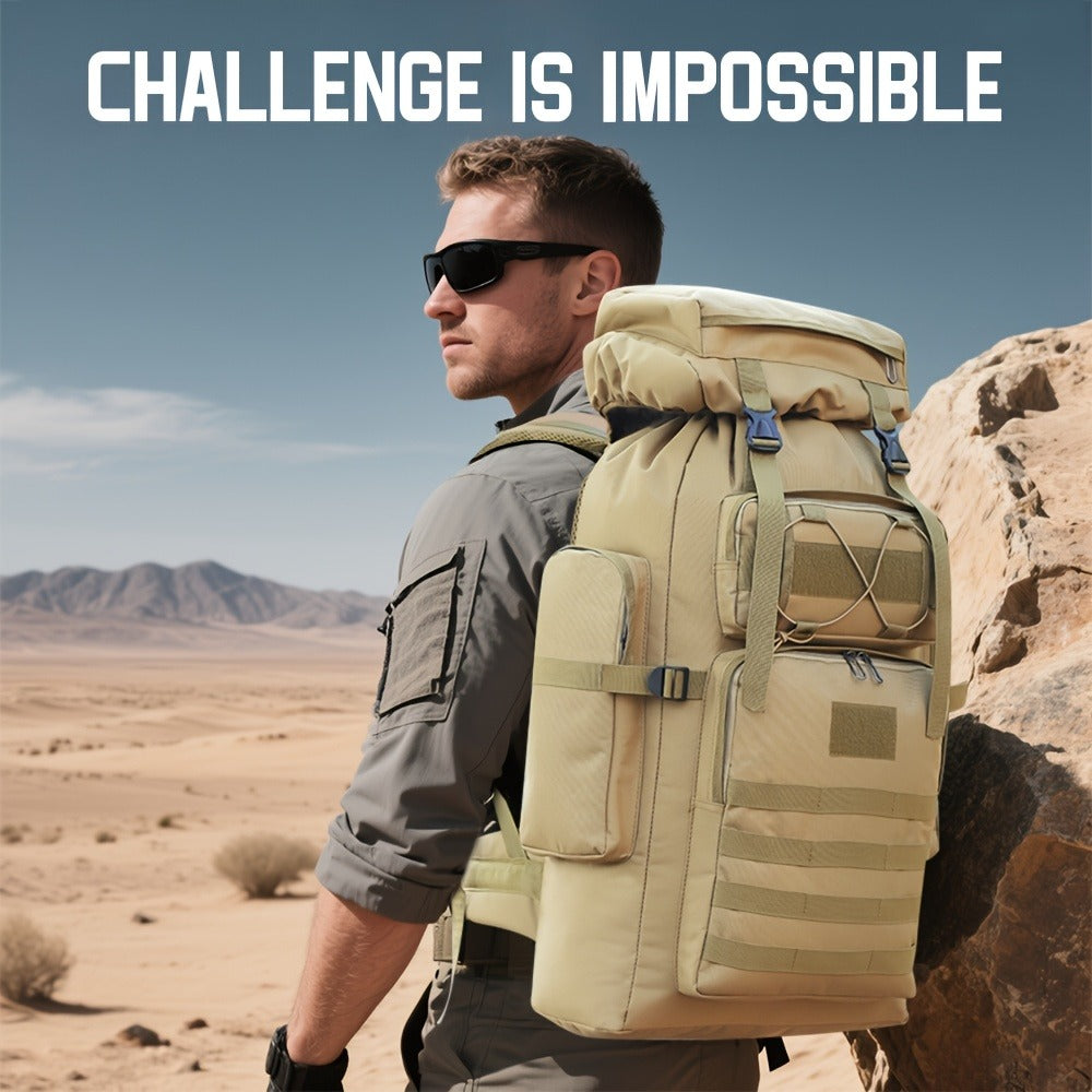Tactical Outdoor Backpack Unisex, 21.13gal Large Capacity Molle System Rucksack, Multi - Pocket Camping Backpack with Durable 600D Fabric, Ideal for Hiking, Camping, Outdoor Adventures