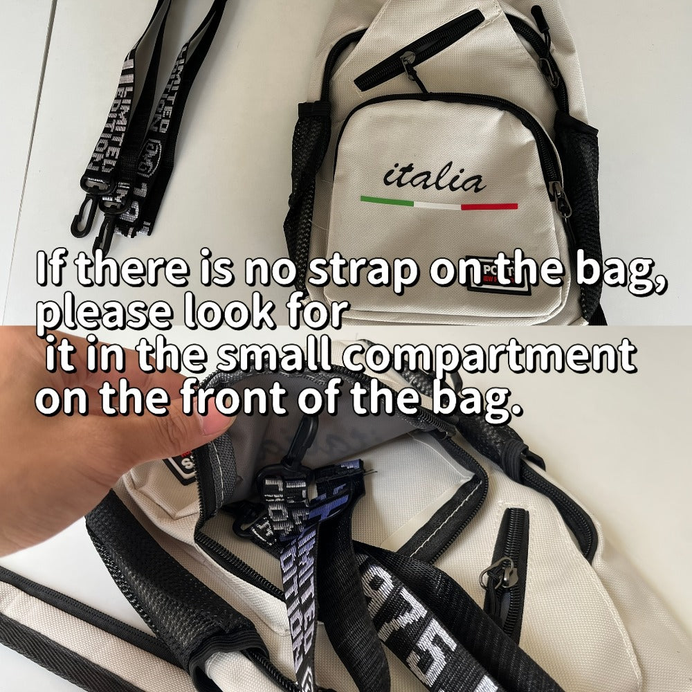 Italian-style Crossbody Bag - Large Capacity Convertible Backpack/shoulder Bag with Adjustable Shoulder Strap, Durable Polyester - Suitable for Travel And Daily Commuting - Unisex Backpack, (white/black) Crossbody Bag, Multi-functional Tote Bag