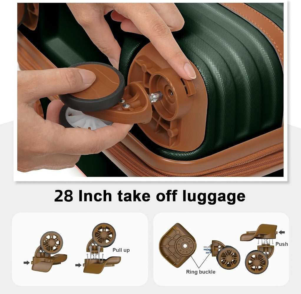 3In1 Set Includes 20-Inch, 24-Inch, 28-Inch Luggage with Scratch-Resistant Material, Super Light, Thickened, 3pcs Large-Capacity Suitcase