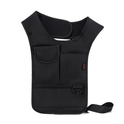 Men's Anti-Theft Underarm Bag with Dual-Shoulder Strap - Hidden Zipper Compartments, Anti-Theft Protection & Breathable Mesh Back - Slim Design for Everyday, Travel, Business - Phone, Wallet, Passport Storage - Durable Polyester Bag for Professionals & Co