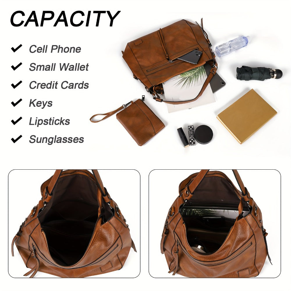 Trendy Double Zipper Tote Bag for Women, Suitable for Casual Use, Can Be Worn As a Shoulder Or Crossbody Bag, Popular in Europe And The United States