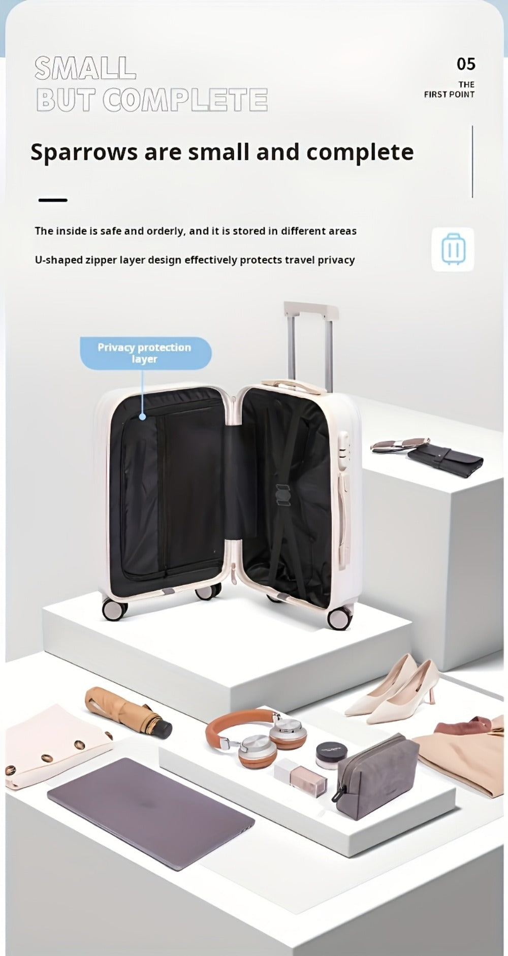 Travel Makeup Bag – 20 Inch, Hardshell, for Travel | Bag Vero – detail view 22