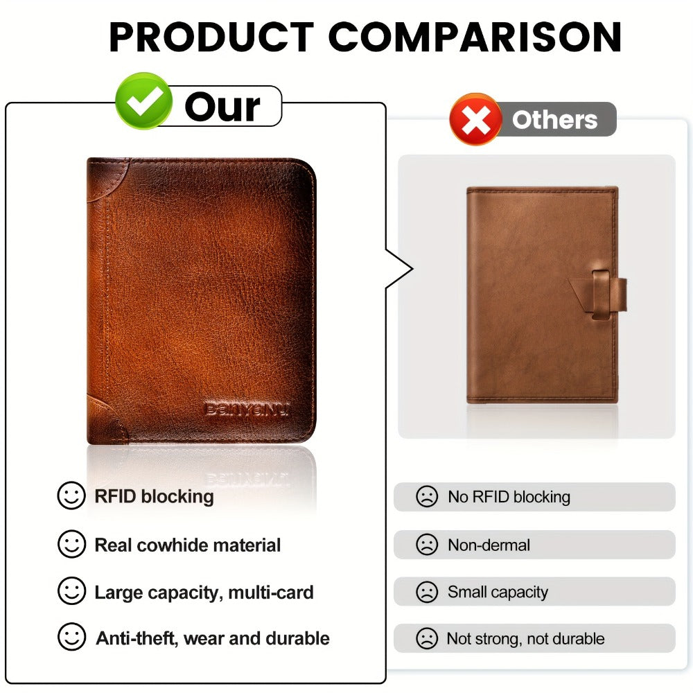 BANYANU Premium RFID Blocking Wallet For Men, Billeteras De Hombre, Minimalist Bifold/Trifold Design, Slim Card Holder For Travel, Shopping, Birthday, Father'S Day Gift
