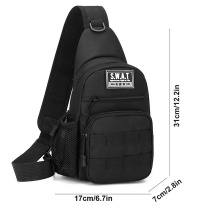 Men's Chest Bag with Adjustable Strap Men's Crossbody Canvas Shoulder Bag, Men's Backpack For Outdoor Travel Sport Crossbody Sling Backpack Fanny Pack