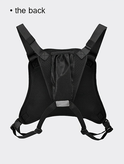 Men' & Women' Running Vest Bag with Built-in Phone Holder & Chest Pack - Hands-Free Workout Carrier Suitable for Cycling, Hiking, Travel, Motorcycle Accessories, Zipper Closure, Phone Mount for Smartphones, Outdoor Sports Gear