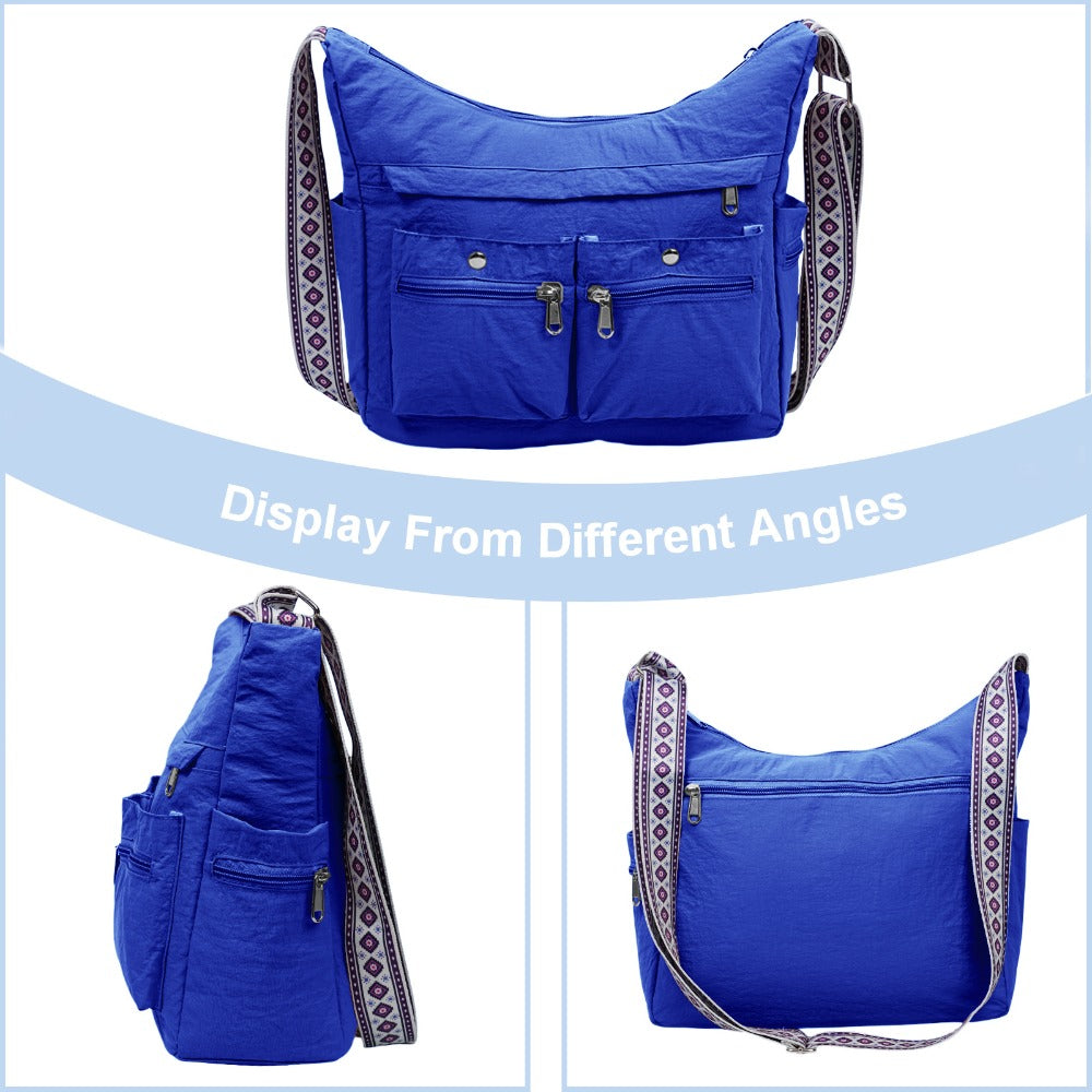 Nylon Crossbody Bag Set (2PCS) for Women and Men– Lightweight Waterproof Multi-Pocket Shoulder Bags, Lightweight Travel Purses, Casual Messenger Handbags for Daily Use, Work, Shopping, Outdoor