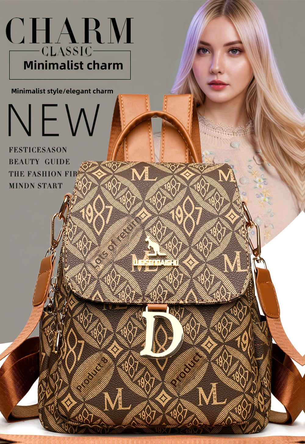 Backpack for Women – Lightweight, Multi-Pocket, Large Capacity, for Travel & Work | Bag Vero – detail view 12