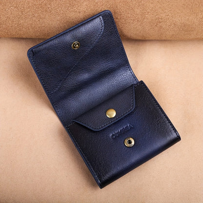 New Top Layer Cowhide Retro Men'S Wallet, Anti-theft Brush Multi-functional Small Wallet, Can Hold Banknotes, Credit Cards, Coins, Multi-card Position Genuine Leather Wallet Gift