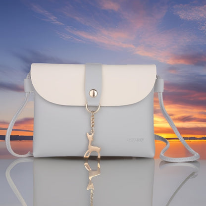 1 Women's Mini Crossbody Handbag & Wallet Combo - Lightweight Nylon Detachable Strap Zipper Closure Purse, Grey//, Compact Everyday Bag for Smartphone-Fitting (Ideal Birthday Gift) - Hand Washable or Dry Cleanable