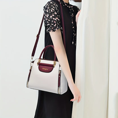Stylish Women'S Handbag Featuring a Color-Blocked Crossbody Design, a Fashionable Satchel with Multiple Compartments