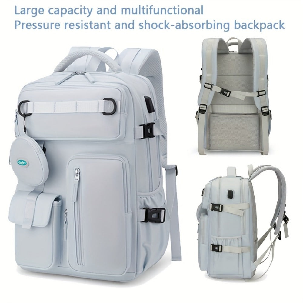 Backpack for Women – Nylon, Lightweight, Trolley Sleeve, for Travel & Work | Bag Vero – detail view 15