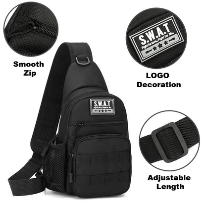 Men's Chest Bag with Adjustable Strap Men's Crossbody Canvas Shoulder Bag, Men's Backpack For Outdoor Travel Sport Crossbody Sling Backpack Fanny Pack