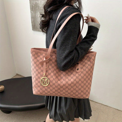 Light Luxury, Minimalist, Fashionable, High-End Texture, Design Sense, Tote Bag, Women'S Retro Checkered Pattern, Large Capacity Shoulder Bag