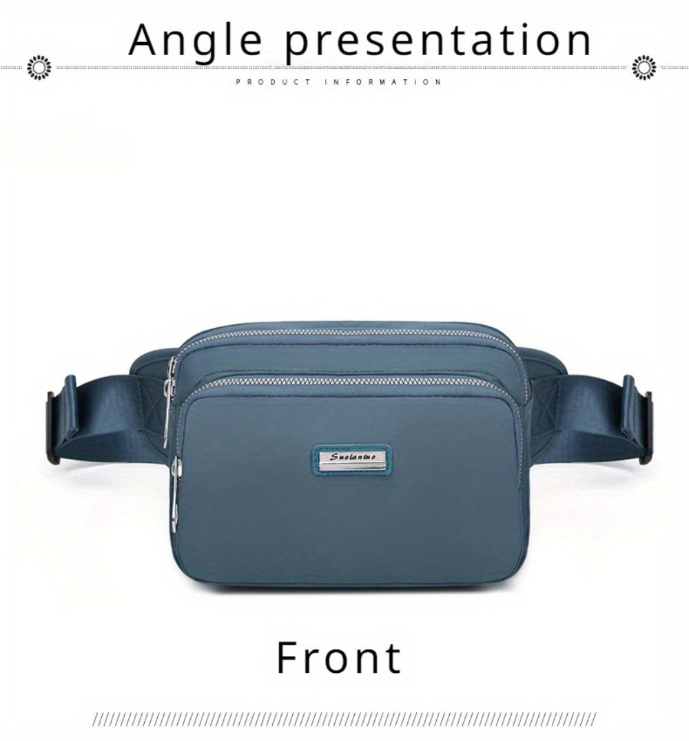 Women'S Fashion Waist Pack Solid Color Small Zipper Waist Pack Casual Style Suitable for Travel and Outdoor Activities Adjustable Shoulder Strap