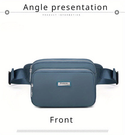 Women'S Fashion Waist Pack Solid Color Small Zipper Waist Pack Casual Style Suitable for Travel and Outdoor Activities Adjustable Shoulder Strap