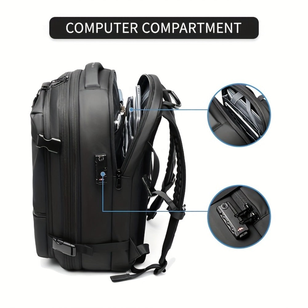 Somago Vacpack Backpack, 15.85gal Expandable Backpack with Vacuum Compression, TSA Lock Laptop Backpack Fit for 16 Inch PC with Air Pump, Anti Theft Travel Vacuum Backpack Space Saver Backpack