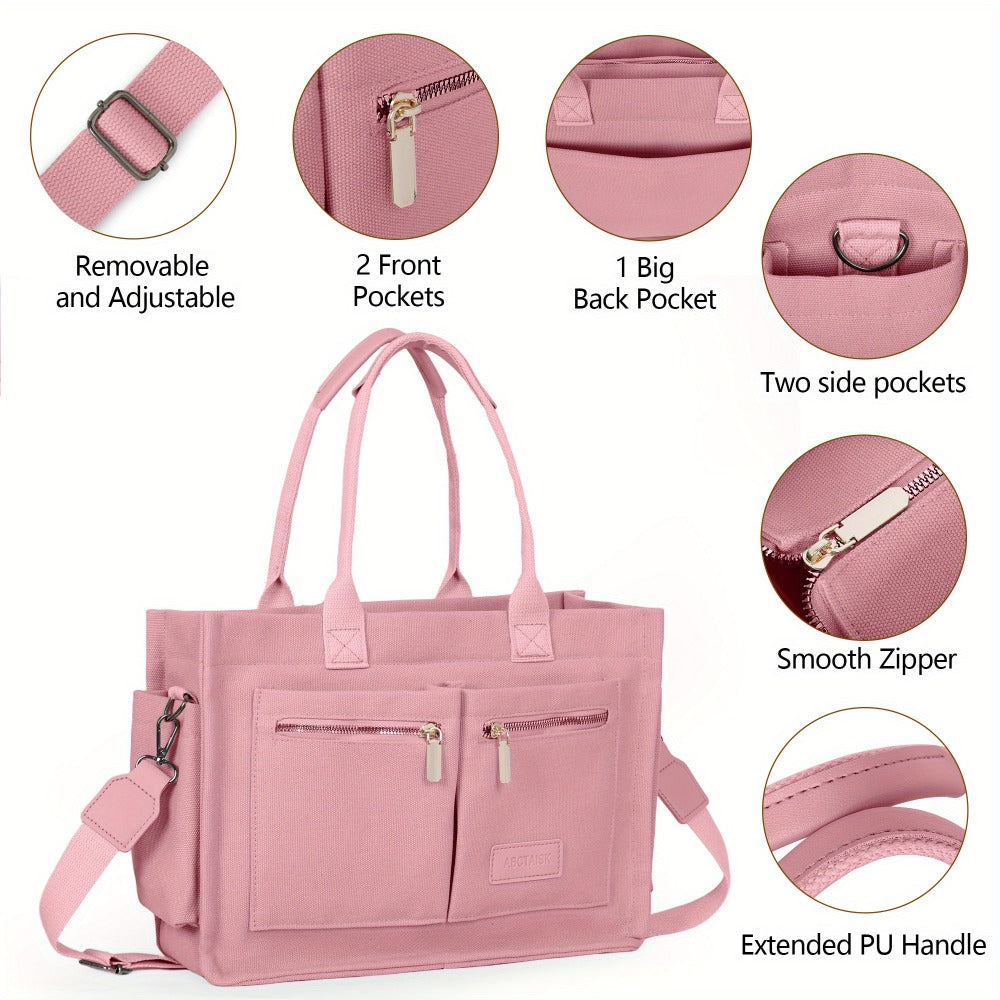 Chic Women's Convertible Tote - Laptop-Ready Crossbody/ Shoulder Bag with Smart Storage for Modern Living