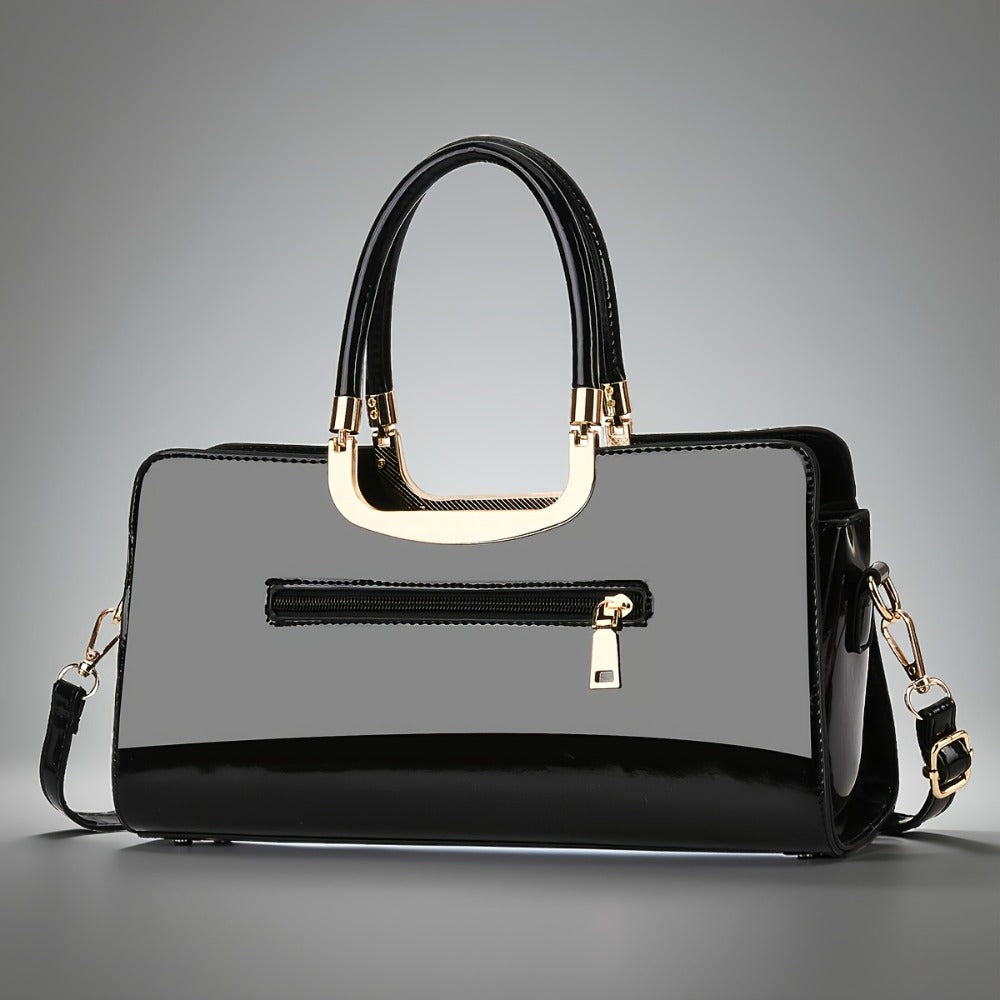 [Evening Wedding Bag] Women's Evening Bag Handbag New Glossy Texture Random Trimming Elegant Women's Bag Single Shoulder Crossbody Hand Carry Suitable for Evening Wedding High-End Women's Bag