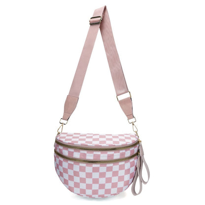 Women's Versatile Soft Plaid Crossbody Bag, Large-capacity Shoulder Crossbody Bag, Outdoor Convenient Hand-held Shoulder Plaid Bag