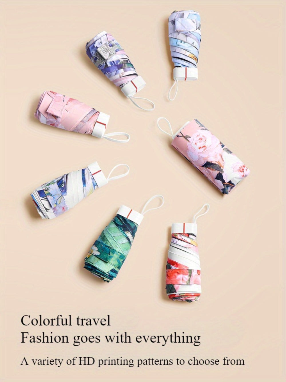 Digital Print Flat Portable Pocket Umbrella