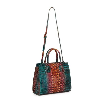 3pcs Colorful Crocodile Pattern Bag Set, Gradient Color Handbag, Women Tote Bag with Clutch Wallet And Credit Card Holder Coin Purse