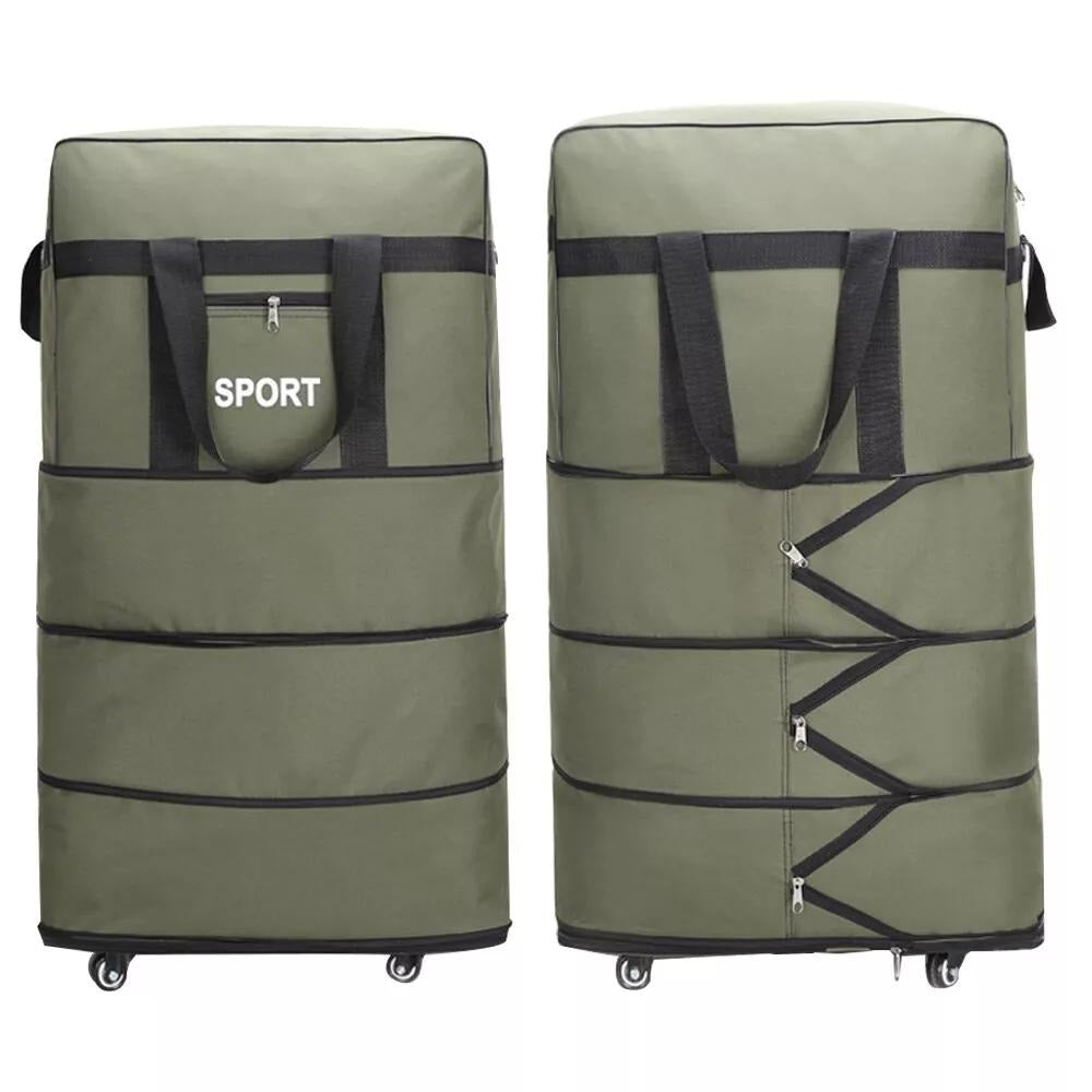 32'' Expandable Rolling Wheeled Duffle Bag Spinner Suitcase Foldable Luggage Expandable Black Blue Green Lattice