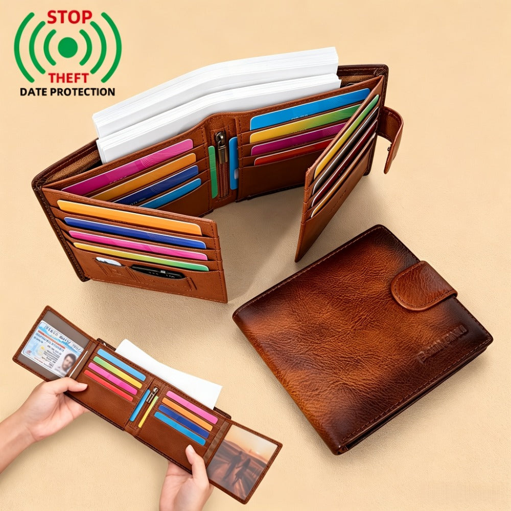 Men's Wallet – Large Capacity, Slot Leather Genuine Cowhide Large | Bag Vero – detail view 10