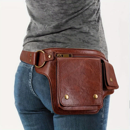 Waist Bag – Multi-Pocket, Leather Waist Metal Buckle Multi | Bag Vero – detail view 5