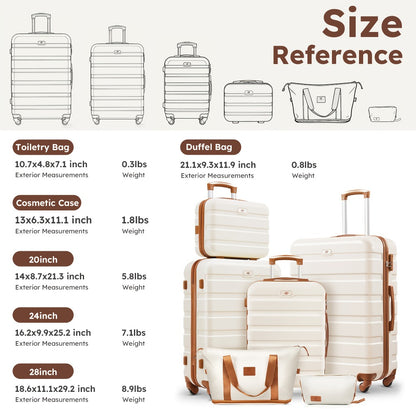 Hardside Lightweight Luggage Set with Expandable Travel Bag And Cosmetic Bag, Featuring Durable ABS Construction, Security Lock, Smooth Wheels, And Expandable Large-Capacity Duffel for Carry-On And Checked Use