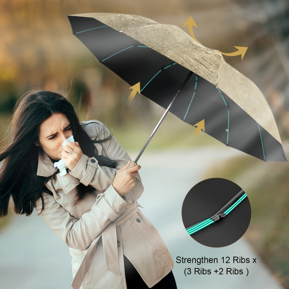 Super Strong Windproof Automatic Folding Men Umbrella, 72/80 Bone Reinforced, Large Rainproof Sun Umbrellas Women