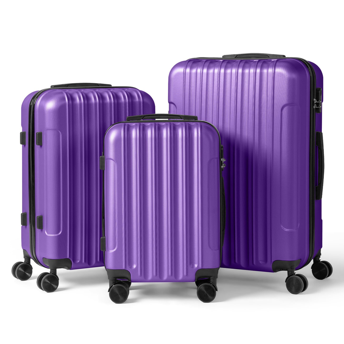 3in1 Luggage Set with Detachable Wheels, 20/24/28 Inch Lightweight ABS Suitcase with Lock & Spinner Wheels, Durable Travel Trolley Bag, 28-inch Disassembly Wheels