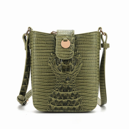 Crocodile Embossed Women's Synthetic Leather Satchel Purse- Elegant Women's Crossbody Bag with Secure Zip Closure & Durable Polyester Lining