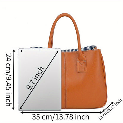 Women's Handbag, Classic Solid Color PU Material, Large-capacity Shoulder Bag, Suitable for Business, Travel, Dinners, Daily Use, and Also the Best Choice for Gifts.