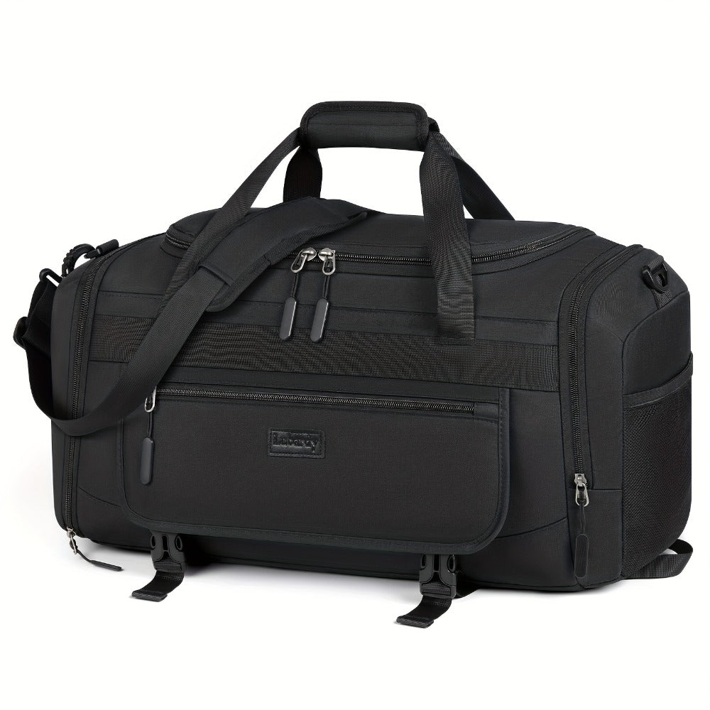 [Gym Bag 40L Duffle] Gym Bag Sports Duffel Bag 40L Travel Duffle Bag Carry on Bag with Wet Pocket & Shoe Compartment Large Duffle Bags for Men Women, Weekender Overnight Bag, Travel Bag, Beach Bag