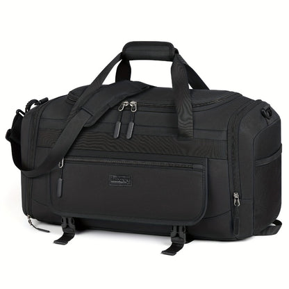 [Gym Bag 40L Duffle] Gym Bag Sports Duffel Bag 40L Travel Duffle Bag Carry on Bag with Wet Pocket & Shoe Compartment Large Duffle Bags for Men Women, Weekender Overnight Bag, Travel Bag, Beach Bag