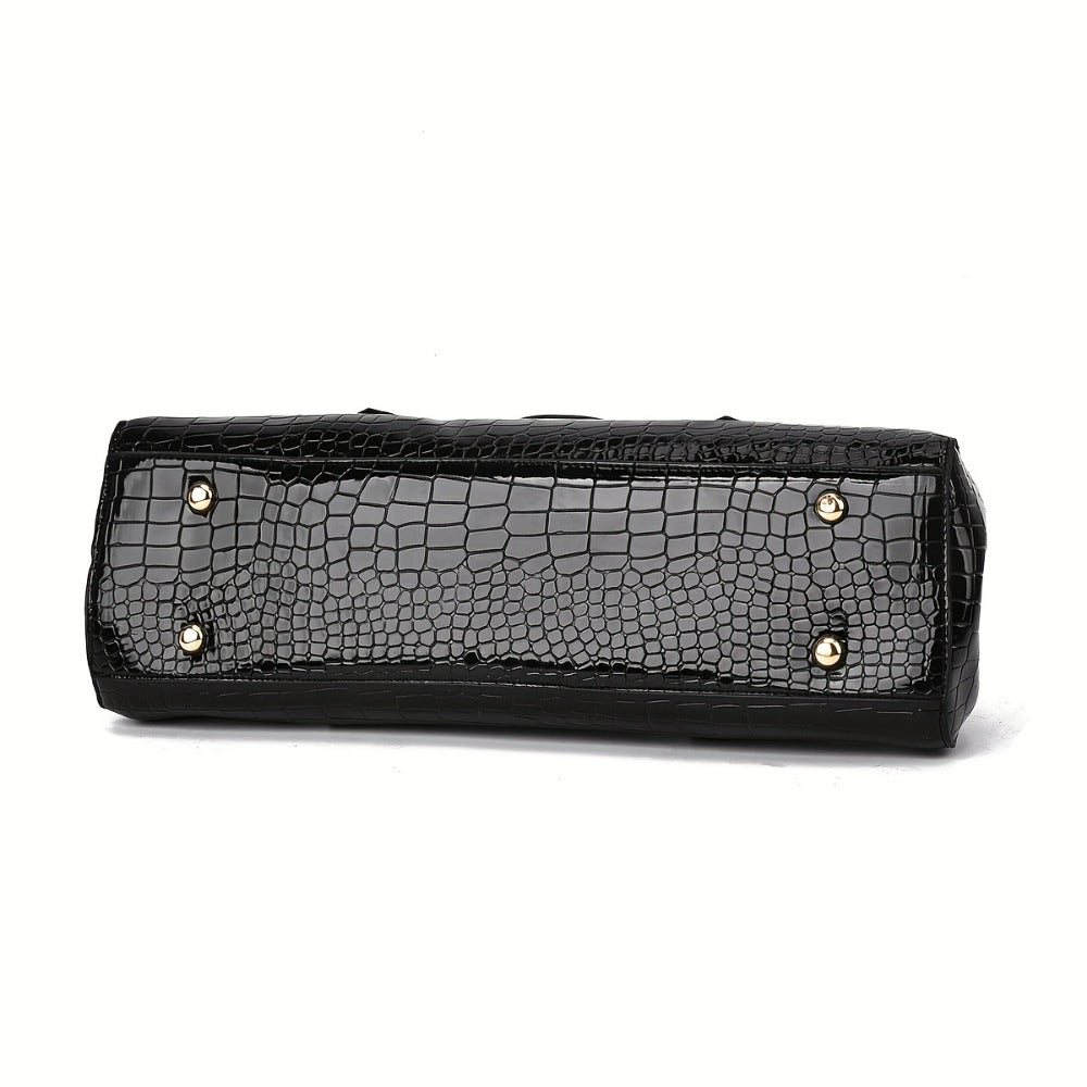 Crossbody Bag for Women – Crocodile Embossed High Gloss Textured | Bag Vero – detail view 18