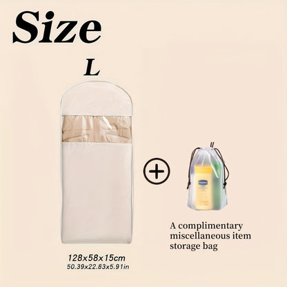 1pc Compressible Suspended Garment Bag with Transparent Window-Space - Saving Storage for Coats, And Suits, 27 Inches Or MoreHeight, Ideal for Closet Organizing, Closet Storage Boxes-Transparent Window Design - Zipper Closure, Clothes Storage Rack